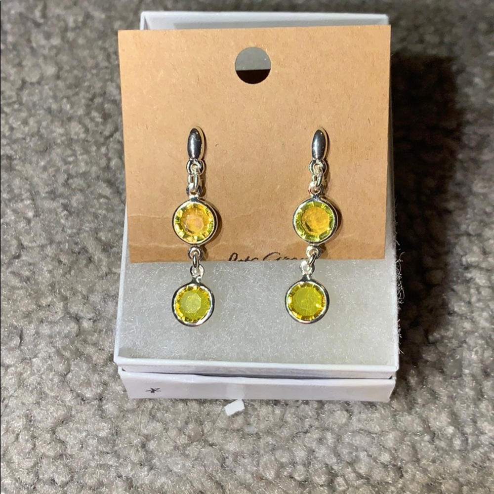 Yellow drop earrings
